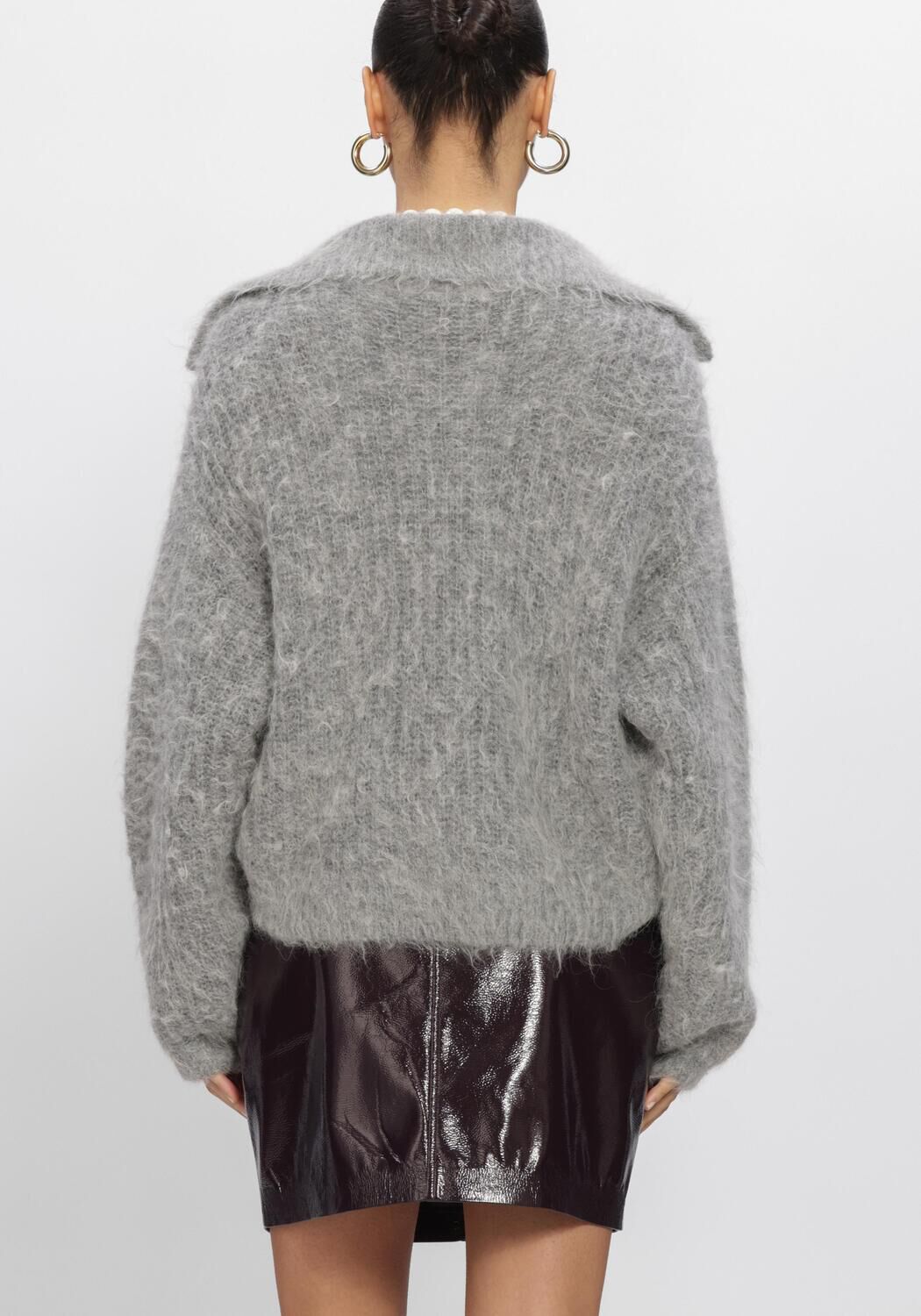 Graue DANTE6 Pullover EMYLA ZIP SWEATER - large