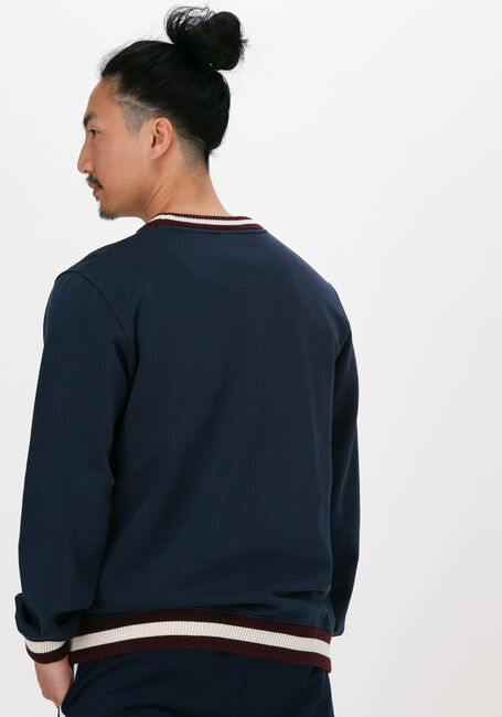 Dunkelblau BLS HAFNIA Sweatshirt COMPASS CHEST APPLIQUE CREWNEC - large