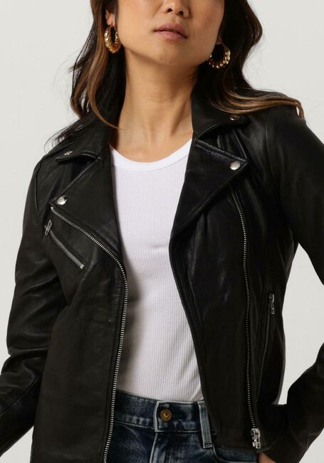 Schwarze GOOSECRAFT Lederjack GC JULIA BIKER - large