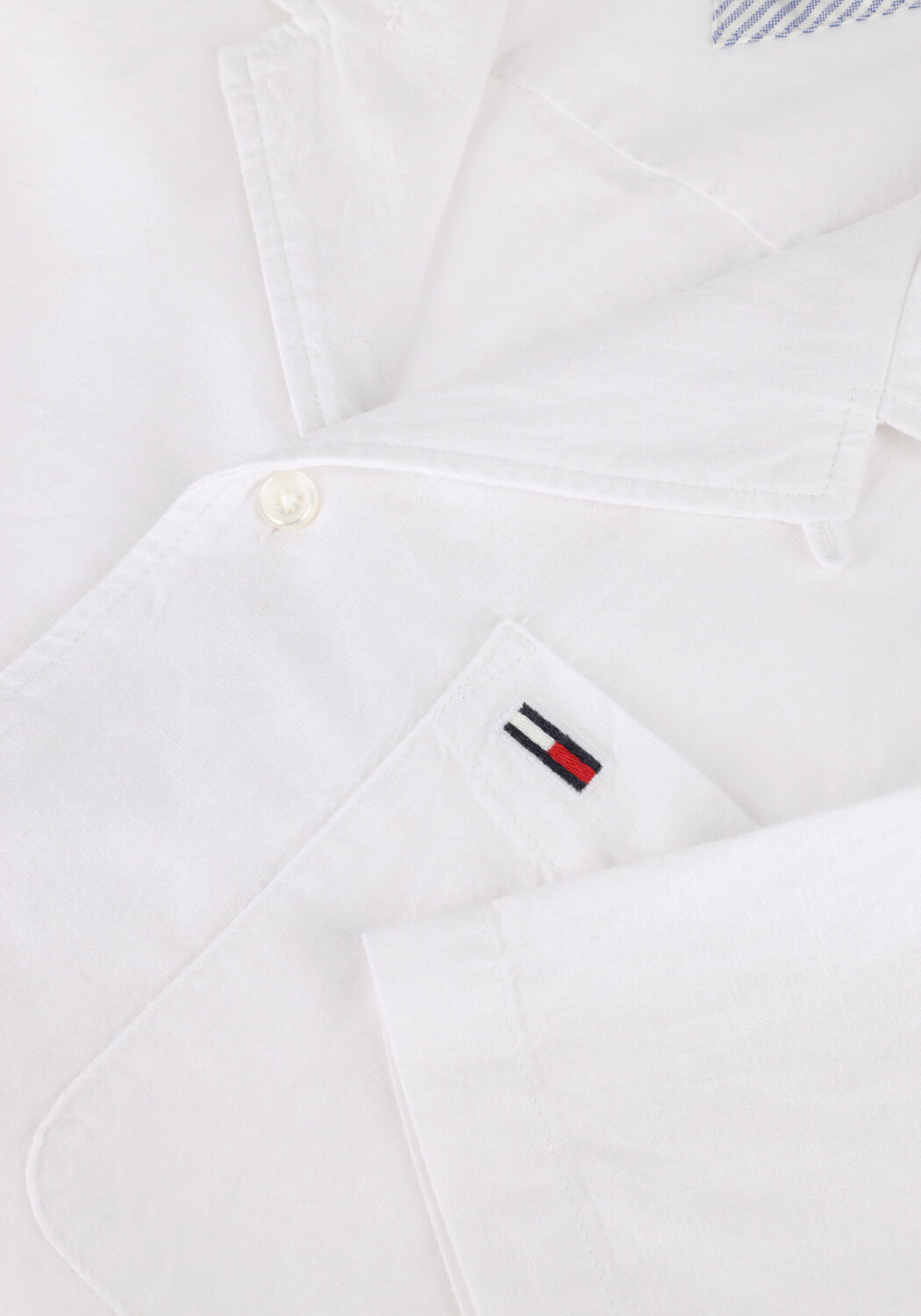 Wei&szlig;e TOMMY JEANS Casual-Oberhemd TJM LINEN BLEND CAMP SS EXT - large