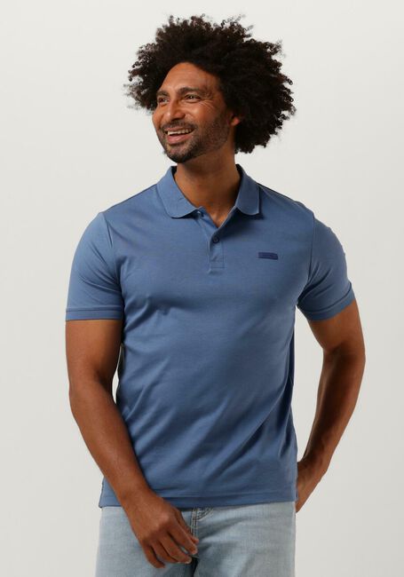 Blaue CALVIN KLEIN Polo-Shirt SMOOTH COTTON SLIM POLO - large