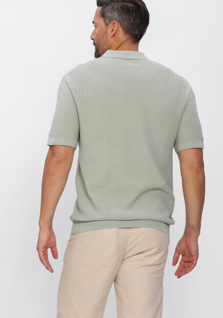 Gr&uuml;ne SELECTED MEN Polos & T-Shirts SLHCRAN SS KNIT STRUCTURE ZIP  POLO NOOS - large