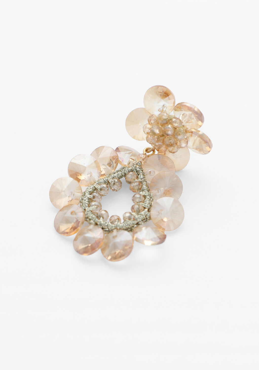 Goldfarbig LOTT. GIOIELLI Ohrringe FLOWER DOUBLE DROP - large