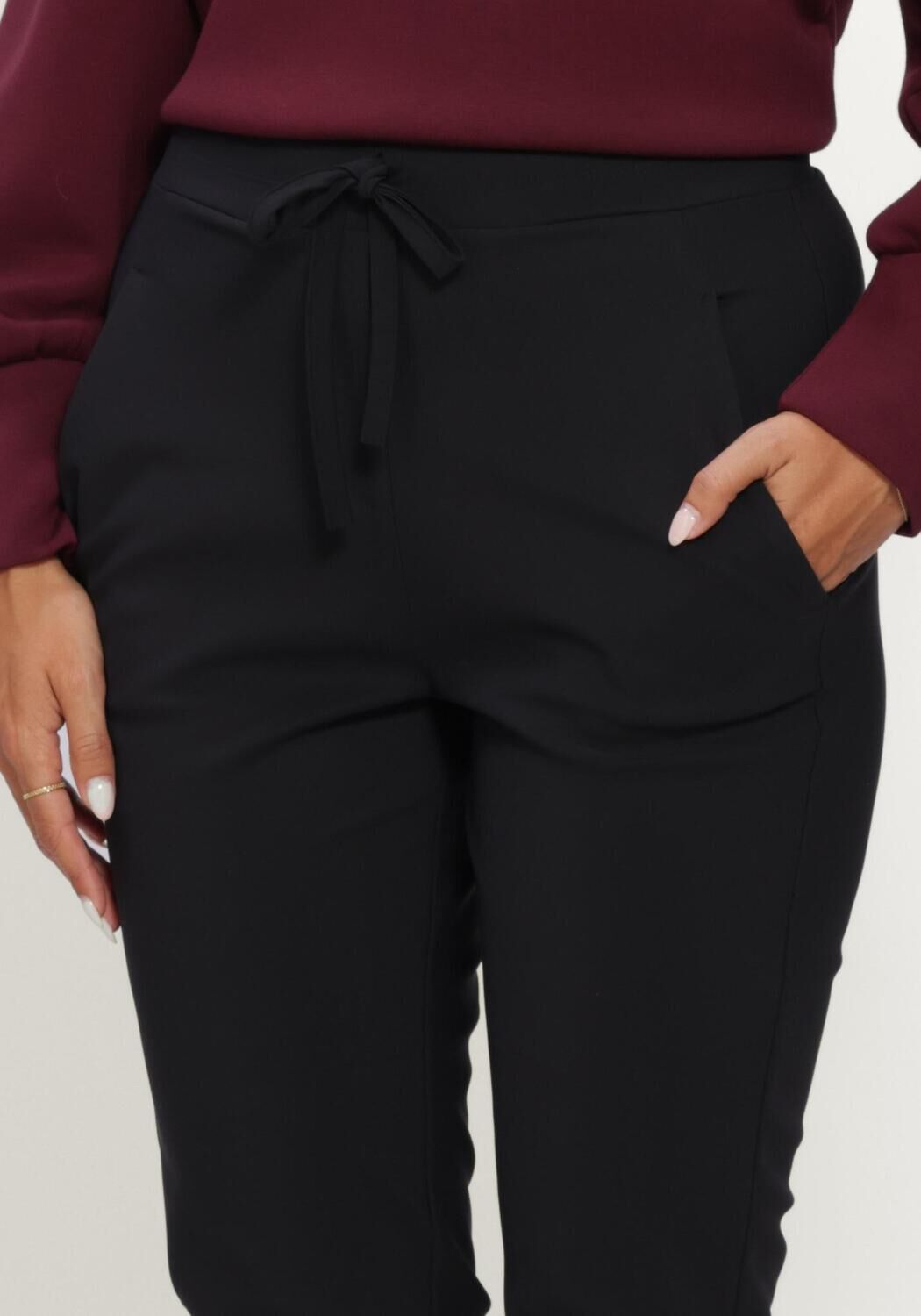 Schwarze STUDIO ANNELOES Hose Downstairs winter bonded trousers - large