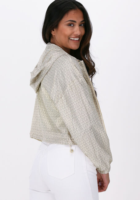 Ecru MICHAEL KORS Jack MK LOGO CROP BOMBER - large