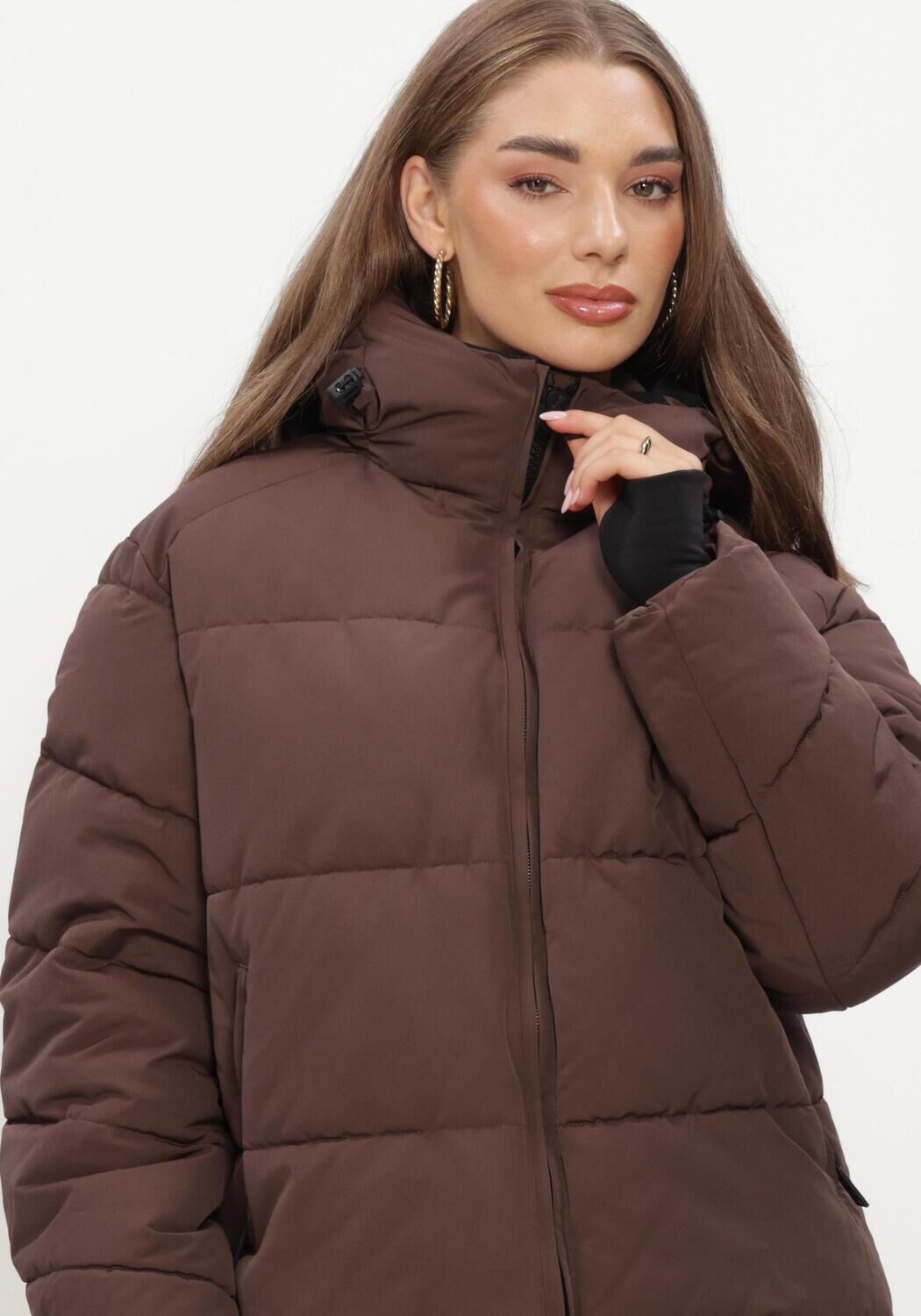 Braune WITHBLACK Wattierte Jack WBLGLORIAN PUFFER JACKET - large