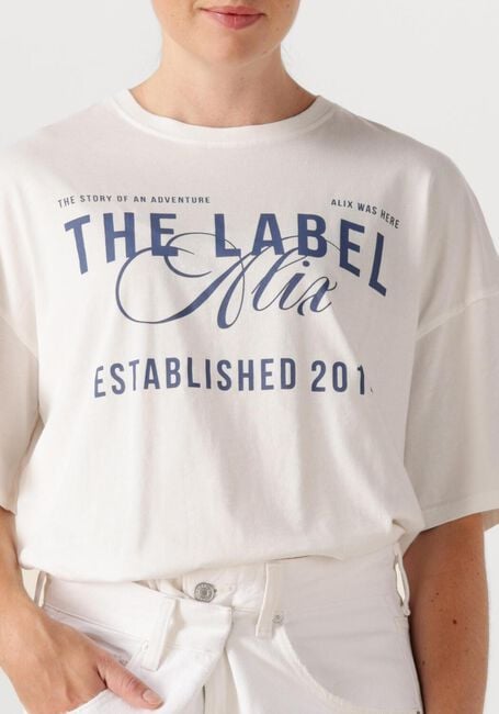 Weiße ALIX THE LABEL T-shirt LADIES KNITTED THE LABEL T-SHIRT - large