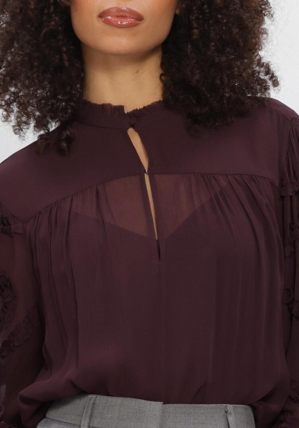 Bordeaux DANTE6 Blusen LARA RUFFLE DETAIL BLOUSE - large
