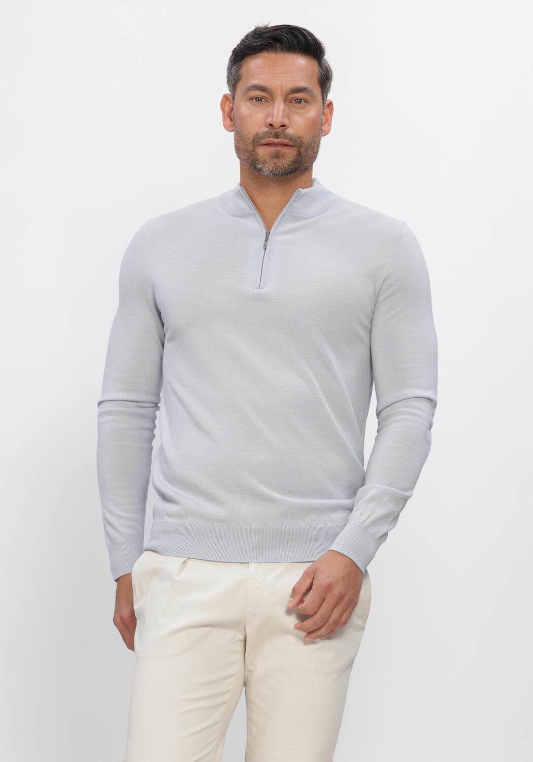 Blaue STEFANO LAURAN Pullover HALF ZIP ANDERS - large