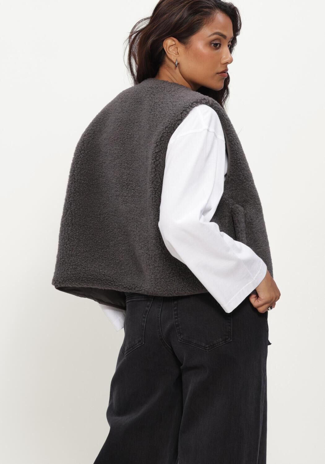 Dunkelgrau OBJECT Gilet OBJELLA WAISTCOAT NOOS - large