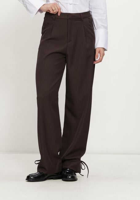 Braune NEO NOIR Hose ISOTTA STRUCTURE TIE PANTS - large