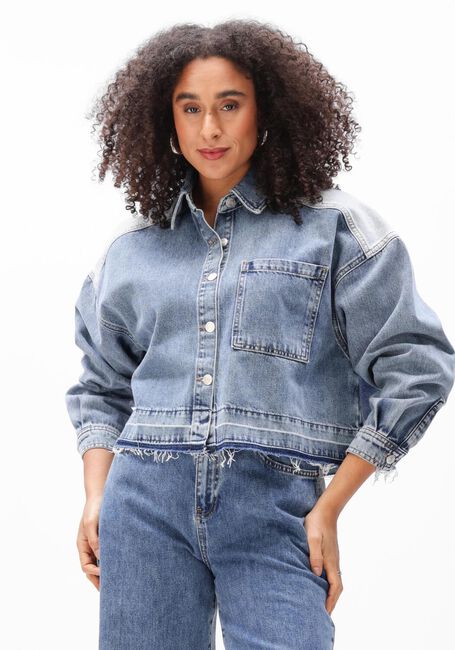 Hellblau ALIX THE LABEL Jeansjacke LADIES WOVEN MIX DENIM BLOUSE - large