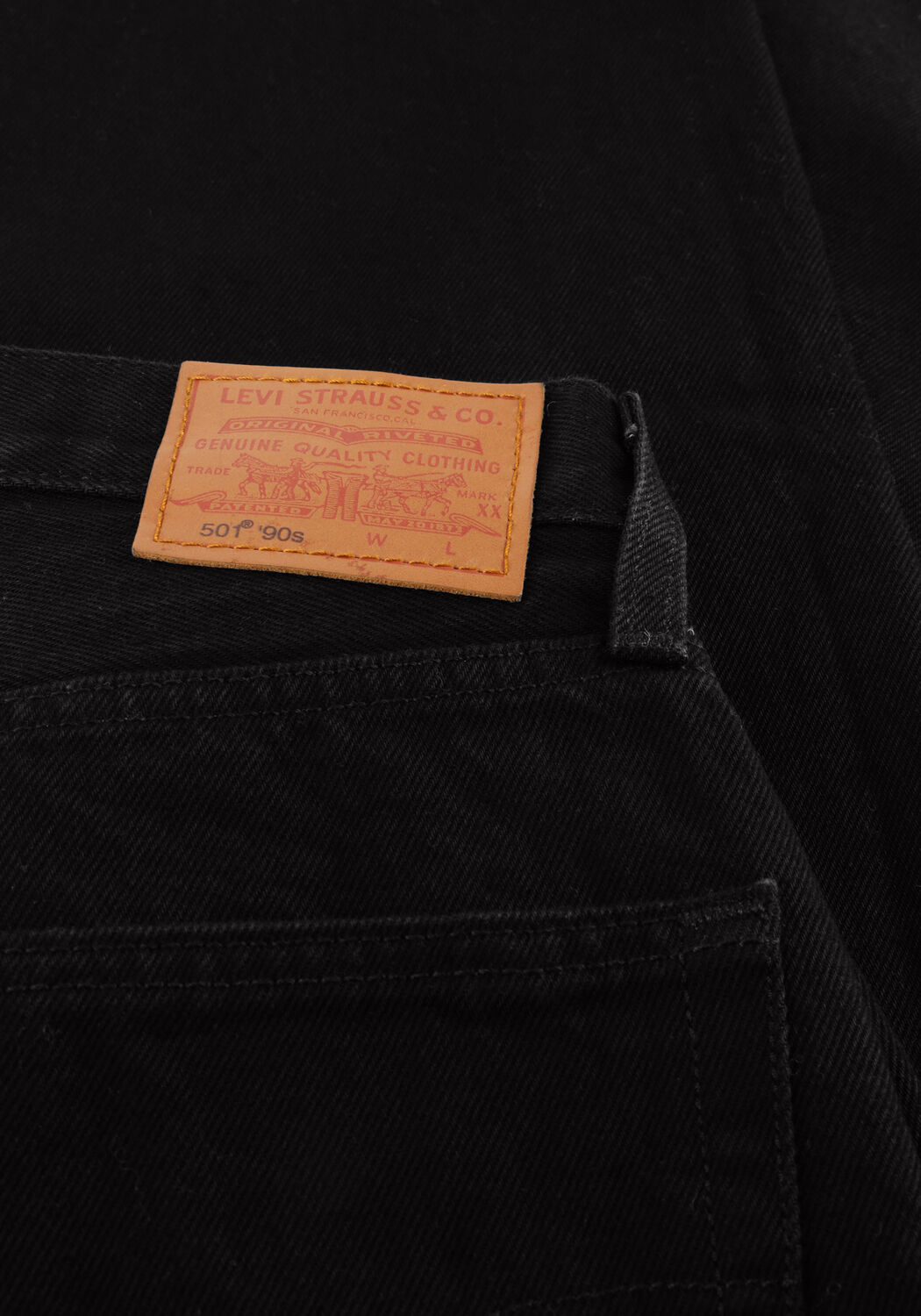 Schwarze LEVI'S Straight leg jeans 501 90'S RINSED BLACK - large