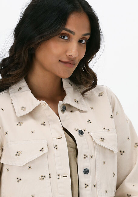Beige OBJECT Jeansjacke JAYLA TWILL LONG SHIRT - large