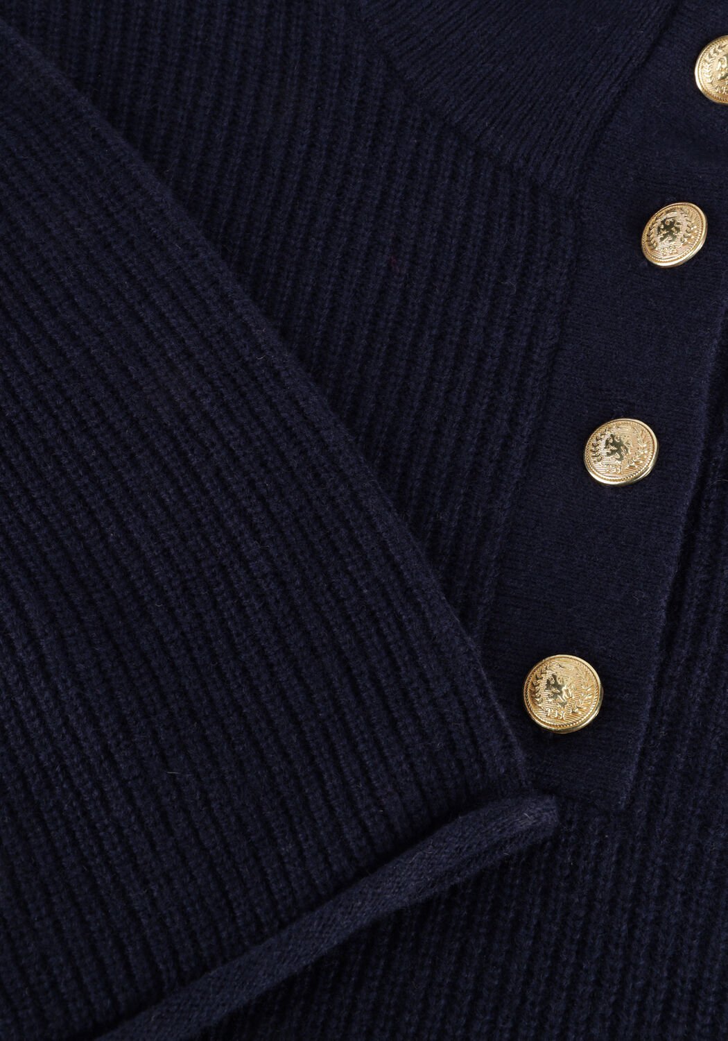 Blaue TOMMY HILFIGER Pullover GOLD BUTTON POLO LS SWEATER - large