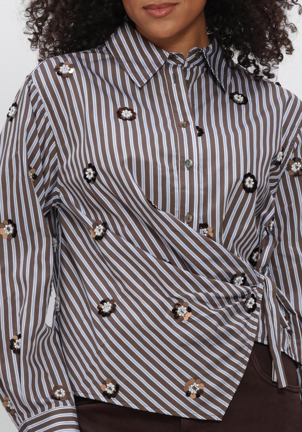 Braune NUKUS Blusen AMY BLOUSE STRIPE - large