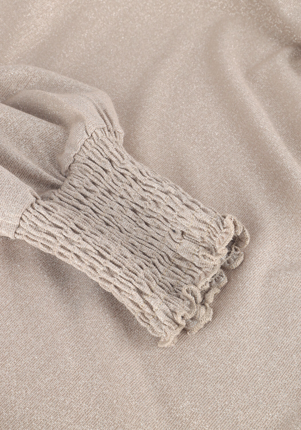 Beige SUMMUM Top SMOCKED TOP FINE LUREX JERSEY - large