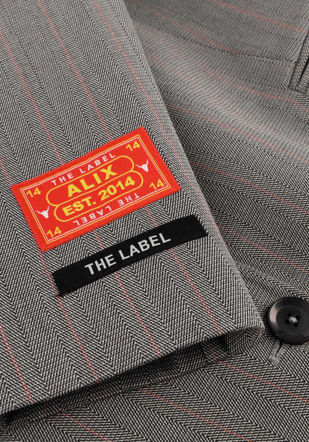 Graue ALIX THE LABEL Blazer LADIES WOVEN CLASSY GRANDAD BLAZER - large