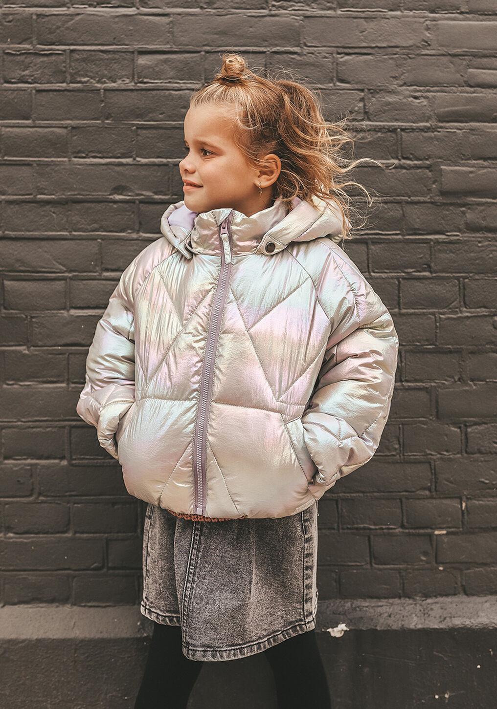 Silberne YOUR WISHES Wattierte Jack OTTA PUFFER COAT - large