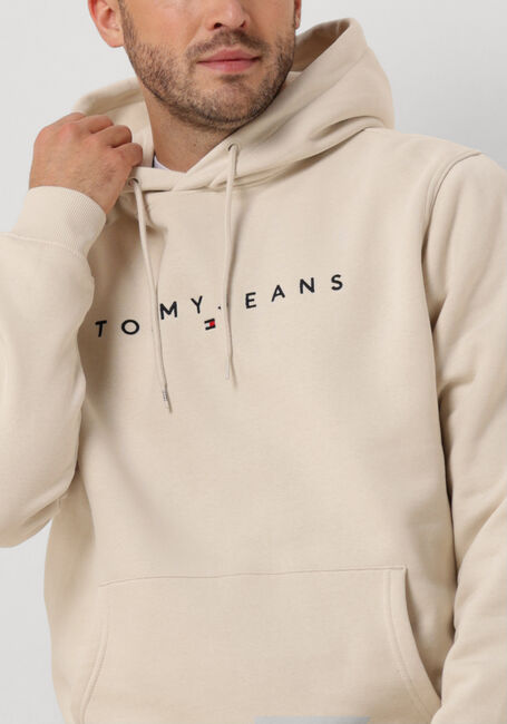 Beige TOMMY JEANS Pullover TJM REG LINEAR LOGO HOODIE EXT - large