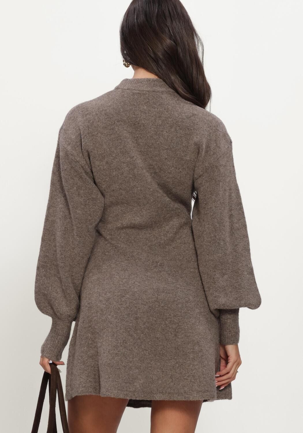 Taupe NOTRE-V Minikleid NV-ILJA - large