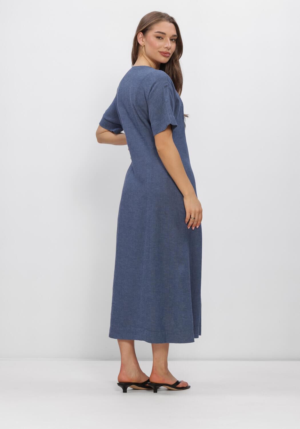 Blaue MSCH COPENHAGEN Kleider MSCHVIANA GINIA 2/4 DRESS - large