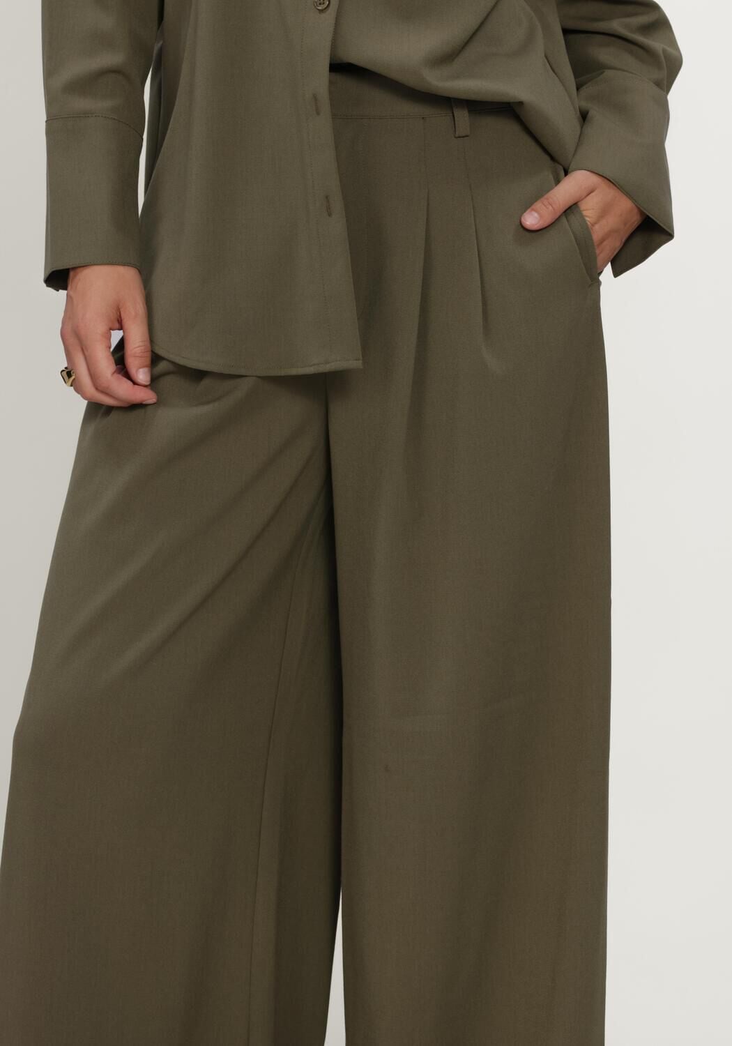 Khaki MY ESSENTIAL WARDROBE Weite Hose MWHACE HIGH WIDE PANT - large