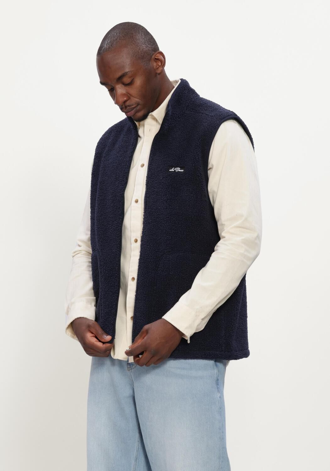 Dunkelblau LES DEUX Strickjacke PATCH TEDDY VEST - large