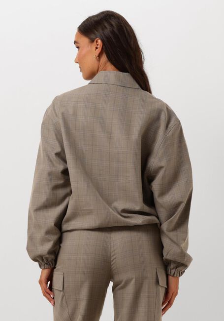 Camelfarbene ALIX THE LABEL Jack LADIES WOVEN CHECK BOMBER - large