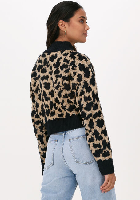 Beige NA-KD Pullover PATTERN OVERSIZED CROPPED KNITTED SWEATER - large