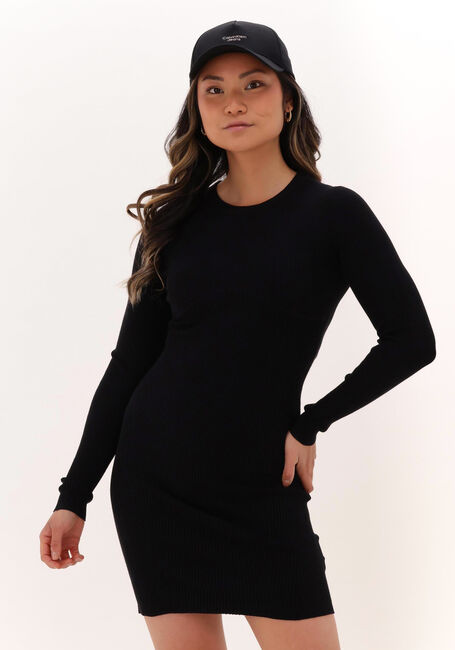 Schwarze CALVIN KLEIN Minikleid BADGE KNITTED SLEEVES DRESS - large