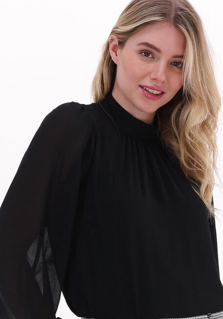 Schwarze OBJECT Blusen MILA L/S HIGH NECK TOP - large