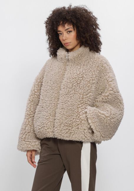 Beige PENN & INK Teddy-Jacke W26C384 - large