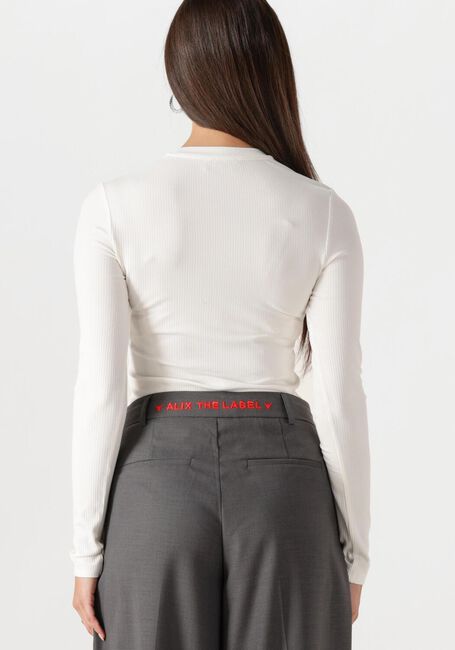 Weiße ALIX THE LABEL Top LADIES KNITTED MODAL LONGSLEEVE TOP - large