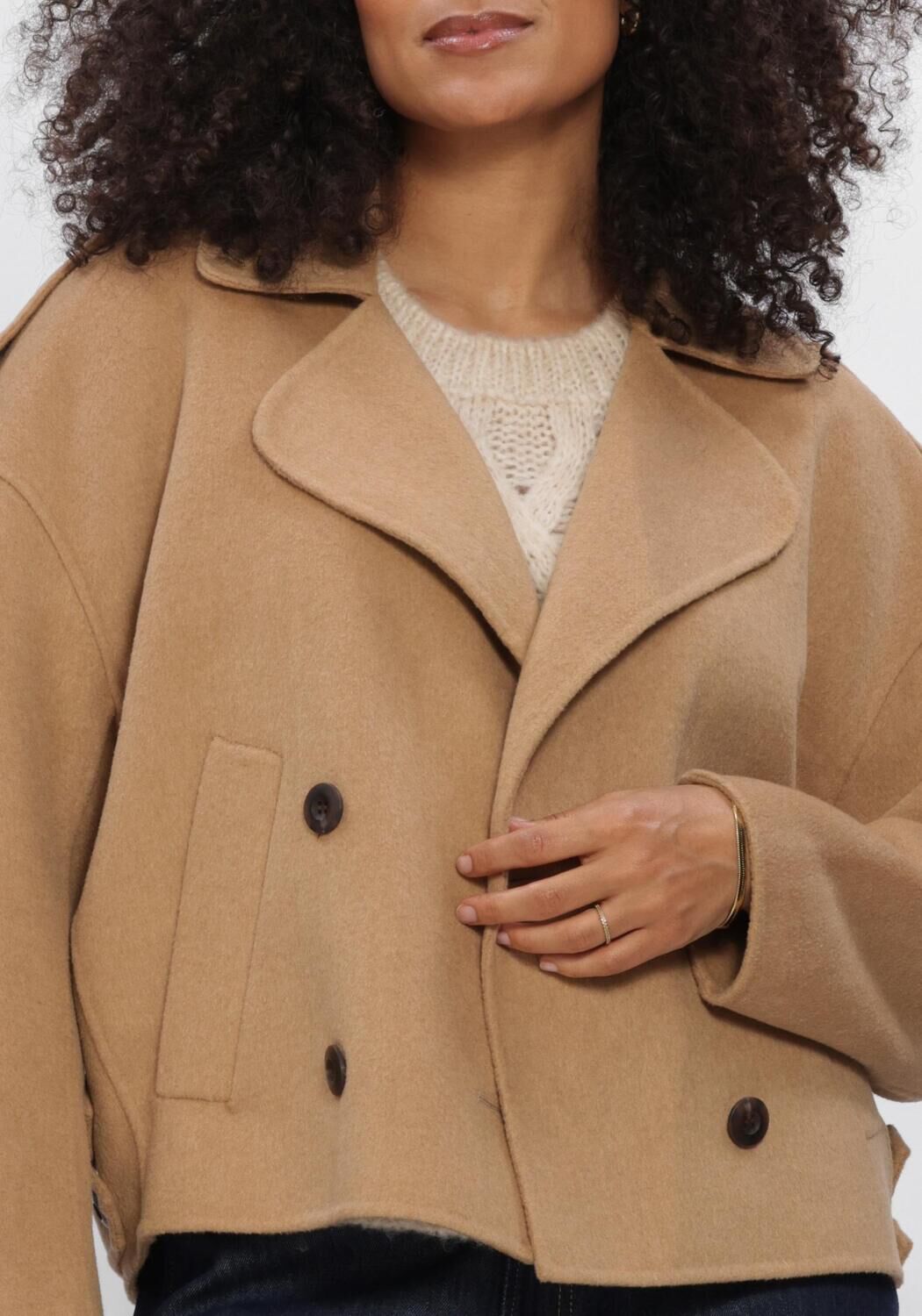 Camelfarbene SUMMUM Jack JACKET WOOL CLASSIC - large
