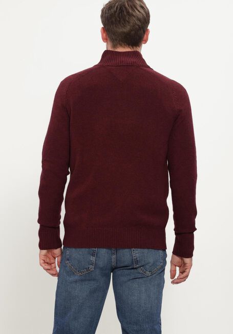 Bordeaux TOMMY HILFIGER Pullover LAMBSWOOL ZIP MOCK - large