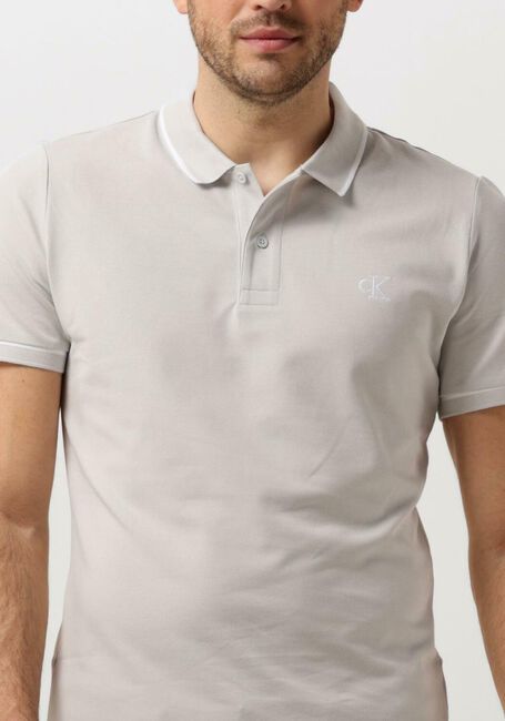 Hellgrau CALVIN KLEIN Polo-Shirt TIPPING SLIM POLO - large