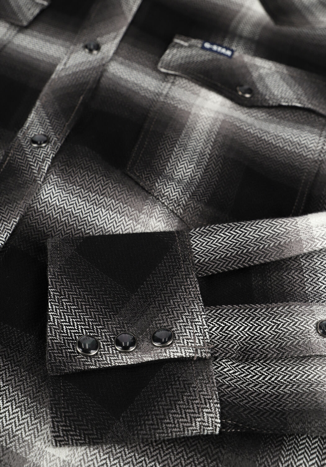 Graue G-STAR RAW Casual-Oberhemd C841 HERITAGE HB FLANNEL CHECK - large