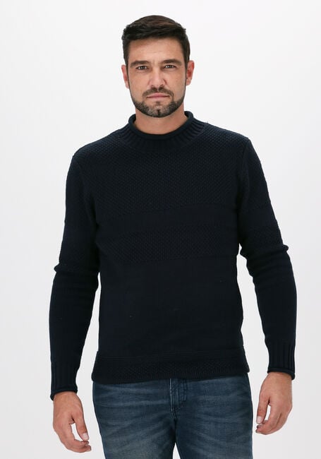 Blaue SELECTED HOMME Pullover SLHMALIK LS KNIT ROLL HIGHNECK - large