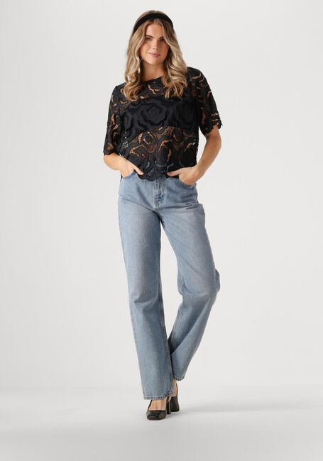 Schwarze NEO NOIR Top TRISHA BIG LACE BLOUSE - large