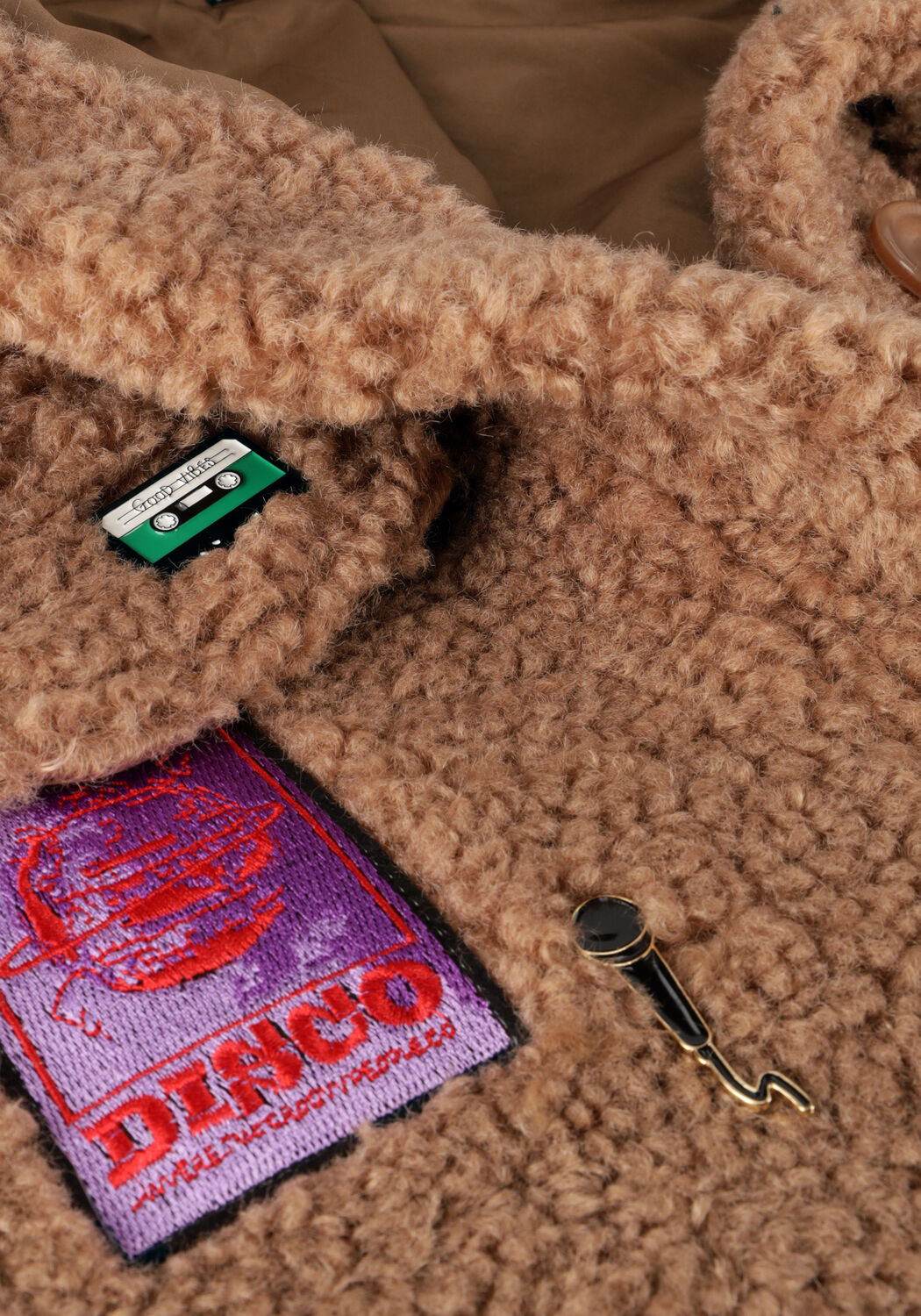 Cognacfarbene GOOSECRAFT Teddy-Jacke GC KATE BADGE JACKET - large