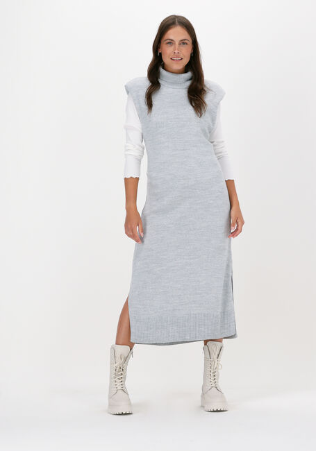 Graue NA-KD Midikleid PADDED HIGH NECK MIDI DRESS - large