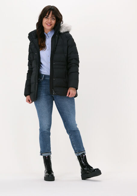 Schwarze TOMMY HILFIGER Wattierte Jack TH ESS TYRA DOWN JKT WITH FUR - large