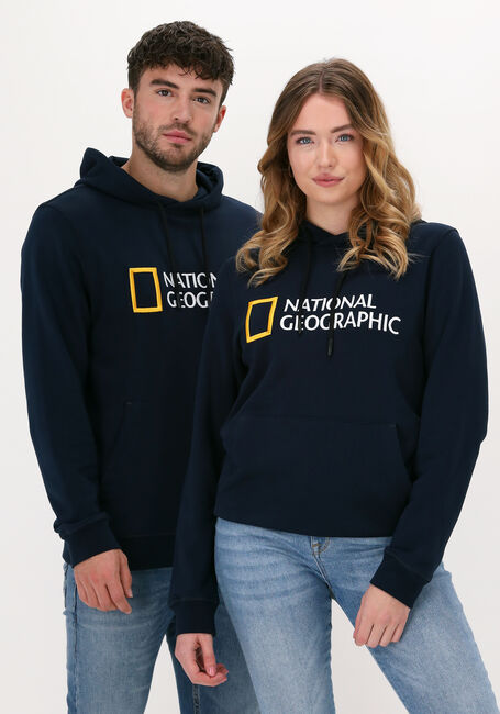 Dunkelblau NATIONAL GEOGRAPHIC Sweatshirt UNISEX HOODY WITH BIG LOGO - large