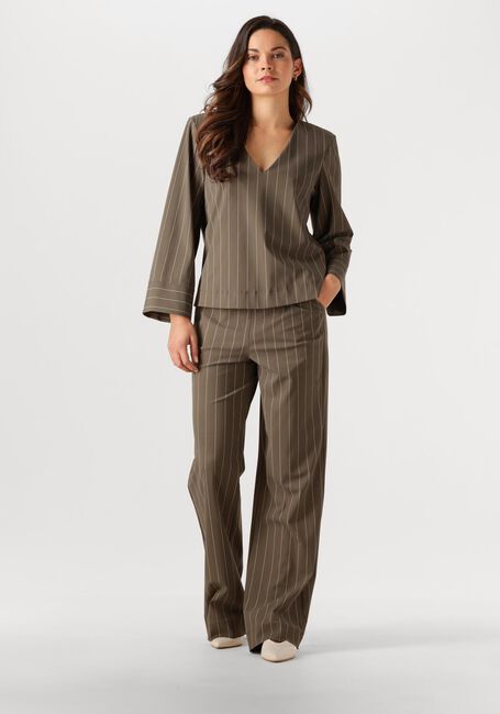 Khaki STUDIO ANNELOES Weite Hose Marilon stripe trousers - large