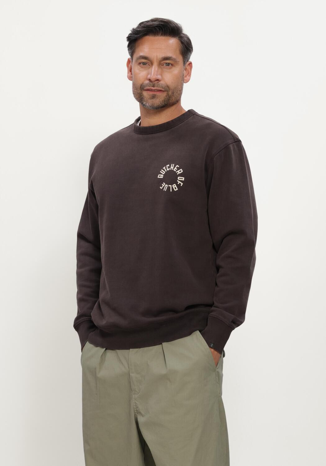 Braune BUTCHER OF BLUE Sweatshirt CIRCLE CREW - large