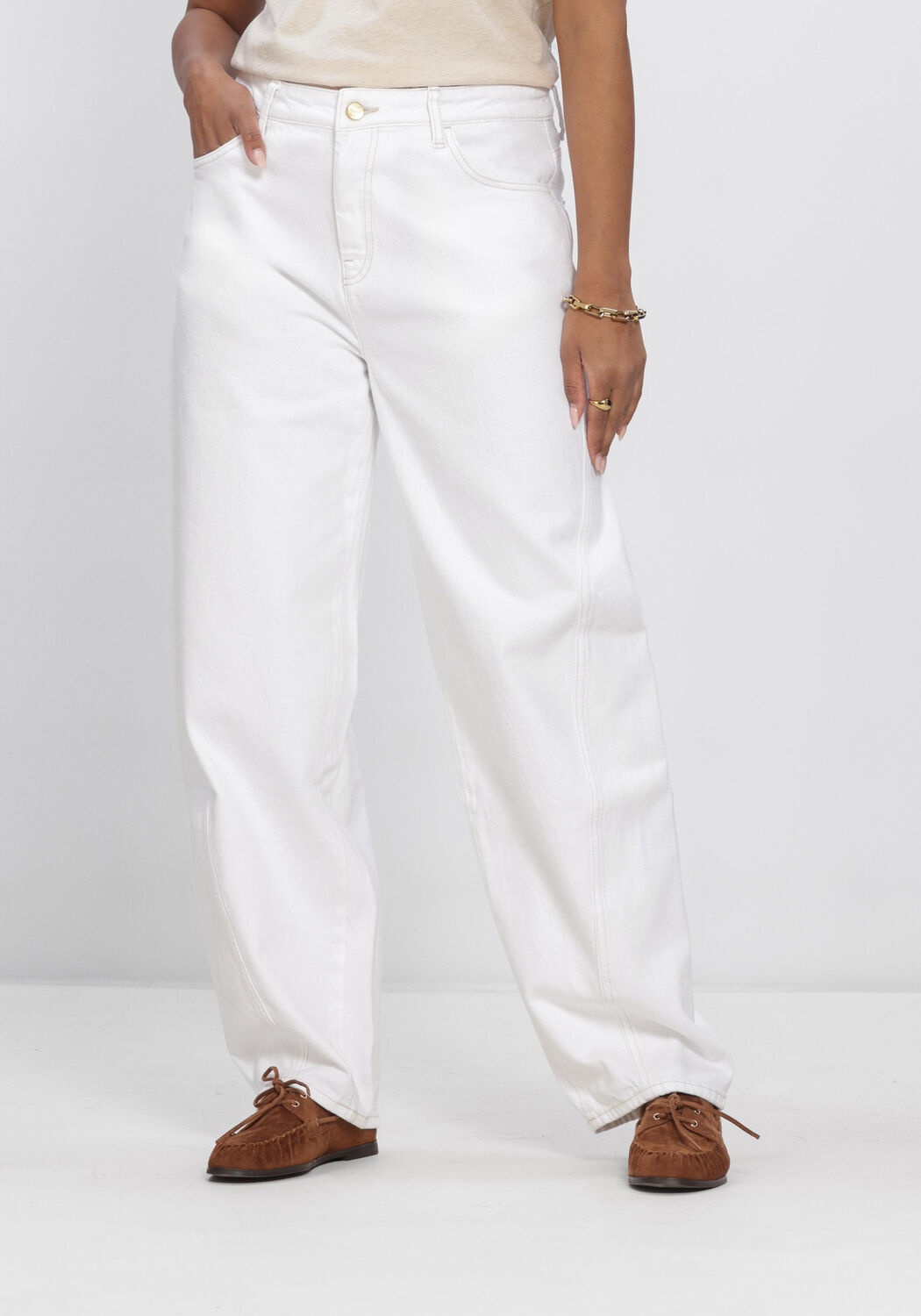 Wei&szlig;e BY-BAR Wide jeans BEGUM WHITE JEANS - large