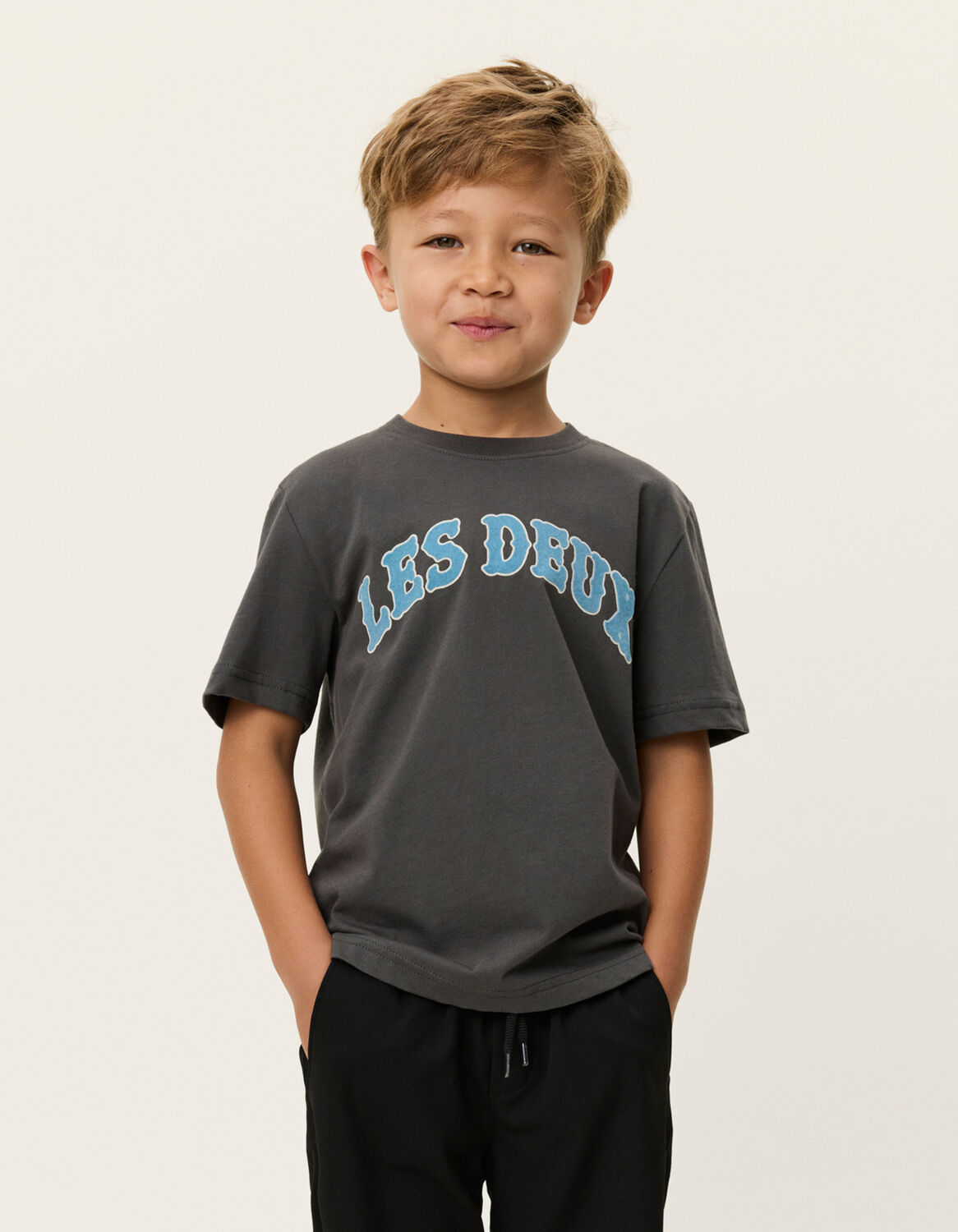 Dunkelgrau LES DEUX T-shirt BRADY WESTERN T-SHIRT - large