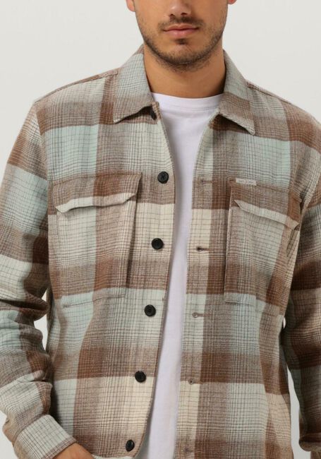 Beige CAST IRON Overshirt LONG SLEEVE SHIRT YD CHECK REGULAR FIT - large