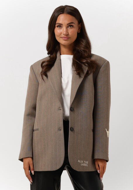 Camelfarbene ALIX THE LABEL Blazer LADIES WOVEN OVERSIZED CLASSY BLAZER - large
